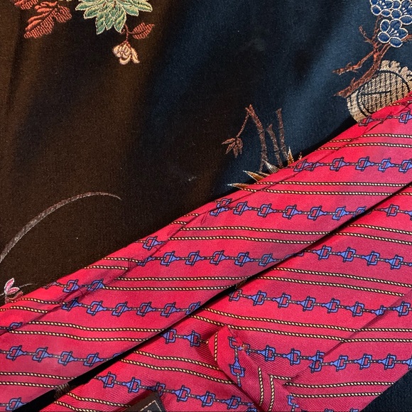 Vintage Gucci Primary Color Horse Bit Silk Tie - Picture 11 of 12